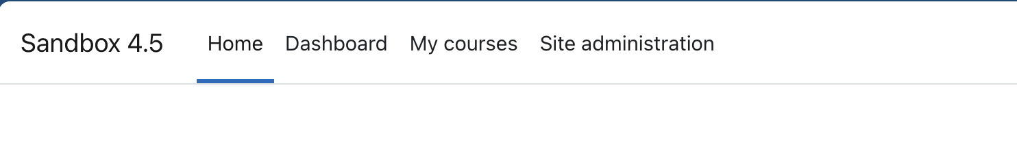 Sandbox 4.5 navigation menu.
